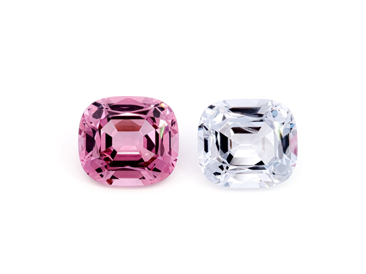 Silver Grey and Pink Spinel 5.9 CT/2