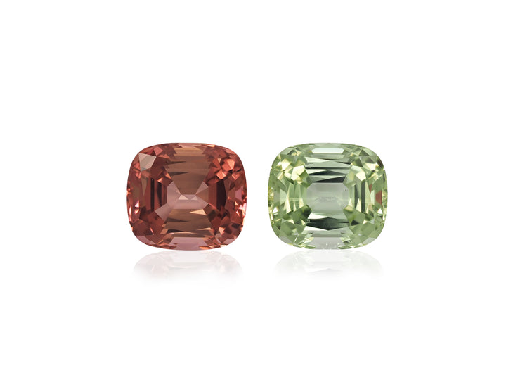 PEACH & GREEN TOURMALINE 8.32 CT / 2