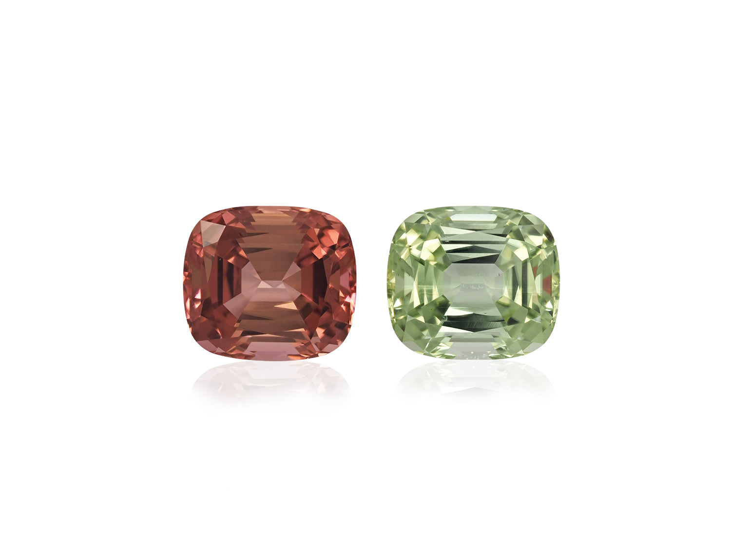 PEACH & GREEN TOURMALINE 8.32 CT / 2