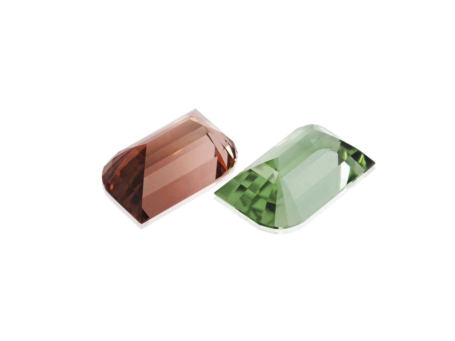 PEACH & GREEN TOURMALINE 12.20 CT / 2