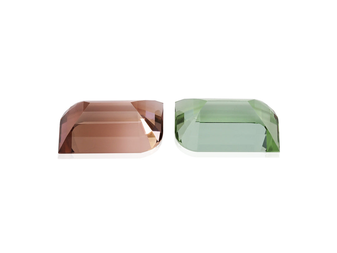 PEACH & GREEN TOURMALINE 12.20 CT / 2